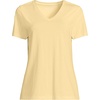 Lands’ End Women’s Relaxed American-Grown Supima Cotton V-Neck T-Shirt(Pale Sunbeam Yellow)