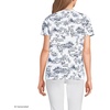 Lands’ End Women’s Relaxed American-Grown Supima Cotton V-Neck T-Shirt(White/Blue Toile)