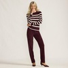 Lands’ End Women’s Sport Knit High Rise Corduroy Pants(Lush Burgundy)