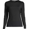 Lands’ End Women’s Sunshade UPF 50 Long Sleeve Rash Guard Swim Tee(Black)