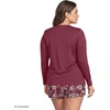 Lands’ End Women’s Sunshade UPF 50 Long Sleeve Rash Guard Swim Tee(Burgundy Spritz)