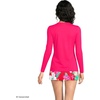 Lands’ End Women’s Sunshade UPF 50 Long Sleeve Rash Guard Swim Tee(Coral Rubies)