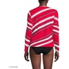 Lands’ End Women’s Sunshade UPF 50 Long Sleeve Rash Guard Swim Tee(Diagonal Stripe/Strawberry)