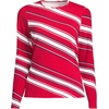 Lands’ End Women’s Sunshade UPF 50 Long Sleeve Rash Guard Swim Tee(Diagonal Stripe/Strawberry)