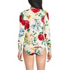Lands’ End Women’s Sunshade UPF 50 Long Sleeve Rash Guard Swim Tee(Egret/Exploded Poppy Floral)