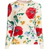 Lands’ End Women’s Sunshade UPF 50 Long Sleeve Rash Guard Swim Tee(Egret/Exploded Poppy Floral)