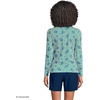 Lands’ End Women’s Sunshade UPF 50 Long Sleeve Rash Guard Swim Tee(Floral/Vibrant Clover Stripe)