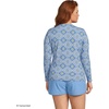 Lands’ End Women’s Sunshade UPF 50 Long Sleeve Rash Guard Swim Tee(Lake Blue/Egret Geo Floral)
