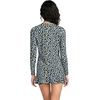 Lands’ End Women’s Sunshade UPF 50 Long Sleeve Rash Guard Swim Tee(Navy Mini Bloom Floral)