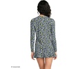 Lands’ End Women’s Sunshade UPF 50 Long Sleeve Rash Guard Swim Tee(Navy Mini Bloom Floral)