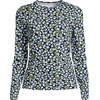 Lands’ End Women’s Sunshade UPF 50 Long Sleeve Rash Guard Swim Tee(Navy Mini Bloom Floral)