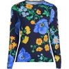 Lands’ End Women’s Sunshade UPF 50 Long Sleeve Rash Guard Swim Tee(Navy/Exploded Poppy Floral)