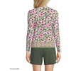 Lands’ End Women’s Sunshade UPF 50 Long Sleeve Rash Guard Swim Tee(Pink/Green Geo Floral Border)