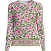 Lands’ End Women’s Sunshade UPF 50 Long Sleeve Rash Guard Swim Tee(Pink/Green Geo Floral Border)