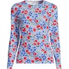Lands’ End Women’s Sunshade UPF 50 Long Sleeve Rash Guard Swim Tee(Soft Cloud Blue Poppy Floral)