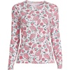 Lands’ End Women’s Sunshade UPF 50 Long Sleeve Rash Guard Swim Tee(White Multi Paisley Floral)
