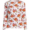 Lands’ End Women’s Sunshade UPF 50 Long Sleeve Rash Guard Swim Tee(White Spring Floral)