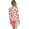 Lands’ End Women’s Sunshade UPF 50 Long Sleeve Rash Guard Swim Tee(White Spring Floral)