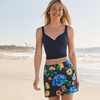Lands’ End Women’s Tummy Control Skirt Swim Bottoms(Navy/Exploded Poppy Floral)