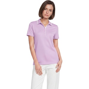 Lands’ End Women’s American-Grown Supima Cotton Polo Shirt(Lilac Breeze/White)
