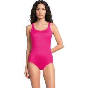 Lands’ End Women’s Chlorine Resistant Soft Cup Tugless Sporty One Piece Swimsuit(Riviera Rose)