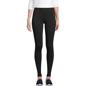 Lands’ End Women’s High Rise Serious Sweats Fleece-Lined Pocket Leggings(Black)