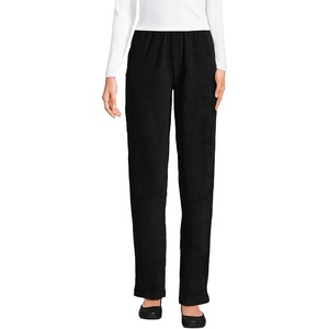 Lands’ End Women’s Sport Knit High Rise Corduroy Pants(Black)