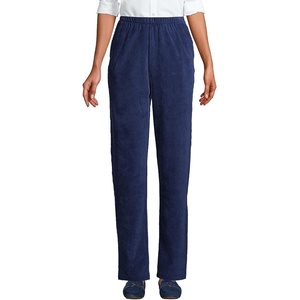 Lands’ End Women’s Sport Knit High Rise Corduroy Pants(Deep Sea Navy)