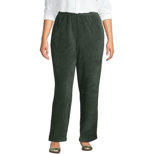 Lands’ End Women’s Sport Knit High Rise Corduroy Pants(Evening Forest)
