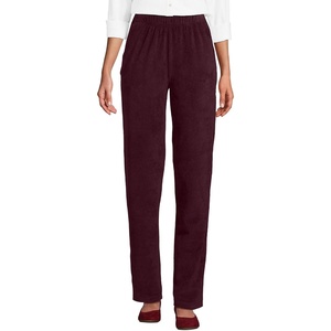 Lands’ End Women’s Sport Knit High Rise Corduroy Pants(Lush Burgundy)