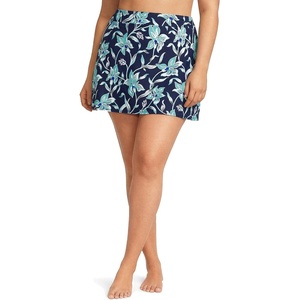 Lands’ End Women’s Tummy Control Skirt Swim Bottoms(Tropic Floral/Navy)