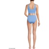 Lands’ End Women’s Tugless Tankini Top and High Waisted Bottom Swimsuit Set(Lake Blue Ottoman)