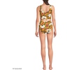 Lands’ End Women’s Tugless Tankini Top and High Waisted Bottom Swimsuit Set(Sweet Mango Floral Blossom)