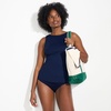 Lands’ End Women’s Tummy Control High Waisted Bikini Bottoms(Deep Sea Navy)