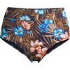 Lands’ End Women’s Tummy Control High Waisted Bikini Bottoms(Deep Sea Navy Tropic Palm)