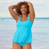 Lands’ End Women’s Tummy Control High Waisted Bikini Bottoms(Turquoise)