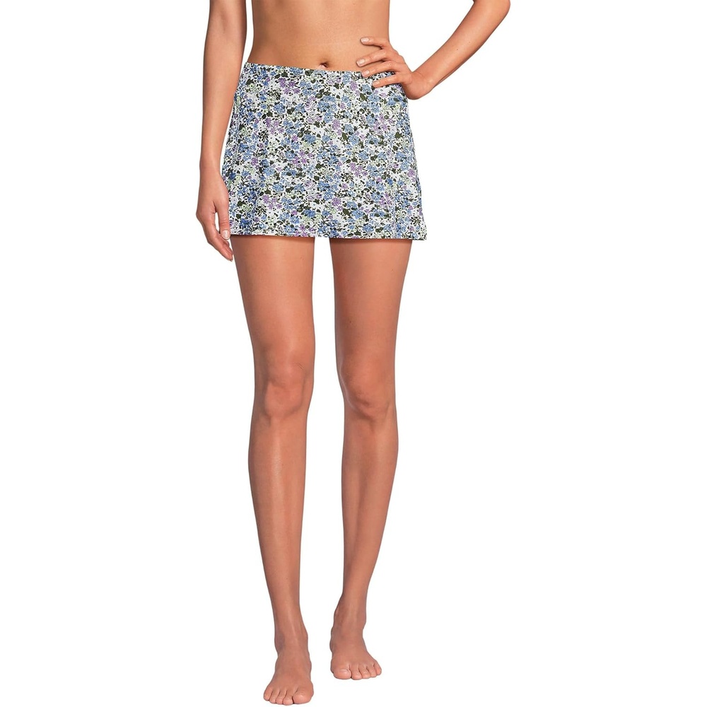 image:imageLands End Womens Mini Swim SkirtWhiteLilac Multi Ditsy Floral