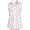 Lands’ End Women’s Sleeveless No Iron Shirt(Cherries/White)