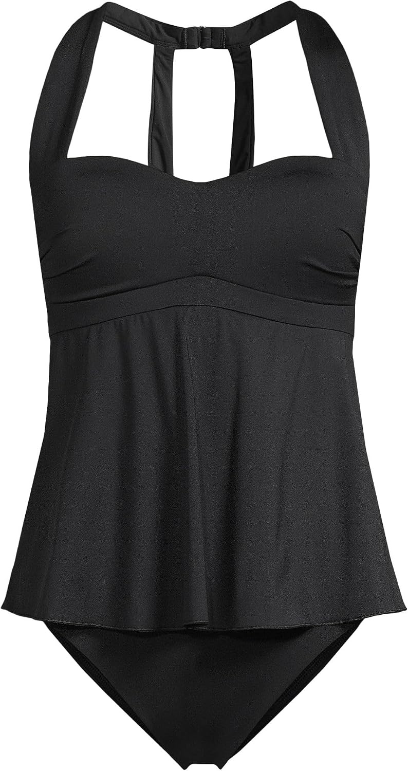 image:imageLands End Womens Sweetheart Fauxkini One PieceBlack