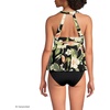 Lands’ End Women’s Sweetheart Fauxkini One Piece(Hibiscus Floral/Black)