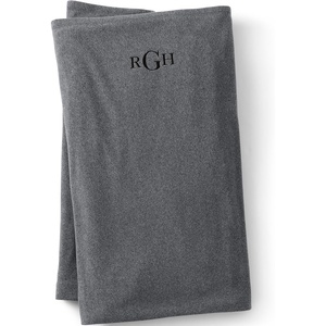 Lands’ End Solid Fleece Blanket Arctic Gray Heather Twin(Arctic Gray Heather)