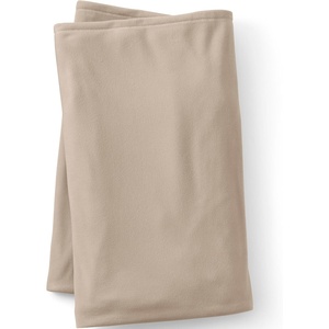 Lands’ End Solid Fleece Blanket Arctic Gray Heather Twin(Classic Khaki)