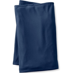 Lands’ End Solid Fleece Blanket Arctic Gray Heather Twin(Deep Sea Navy)