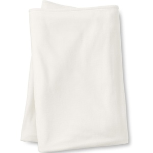 Lands’ End Solid Fleece Blanket Arctic Gray Heather Twin(Ivory)