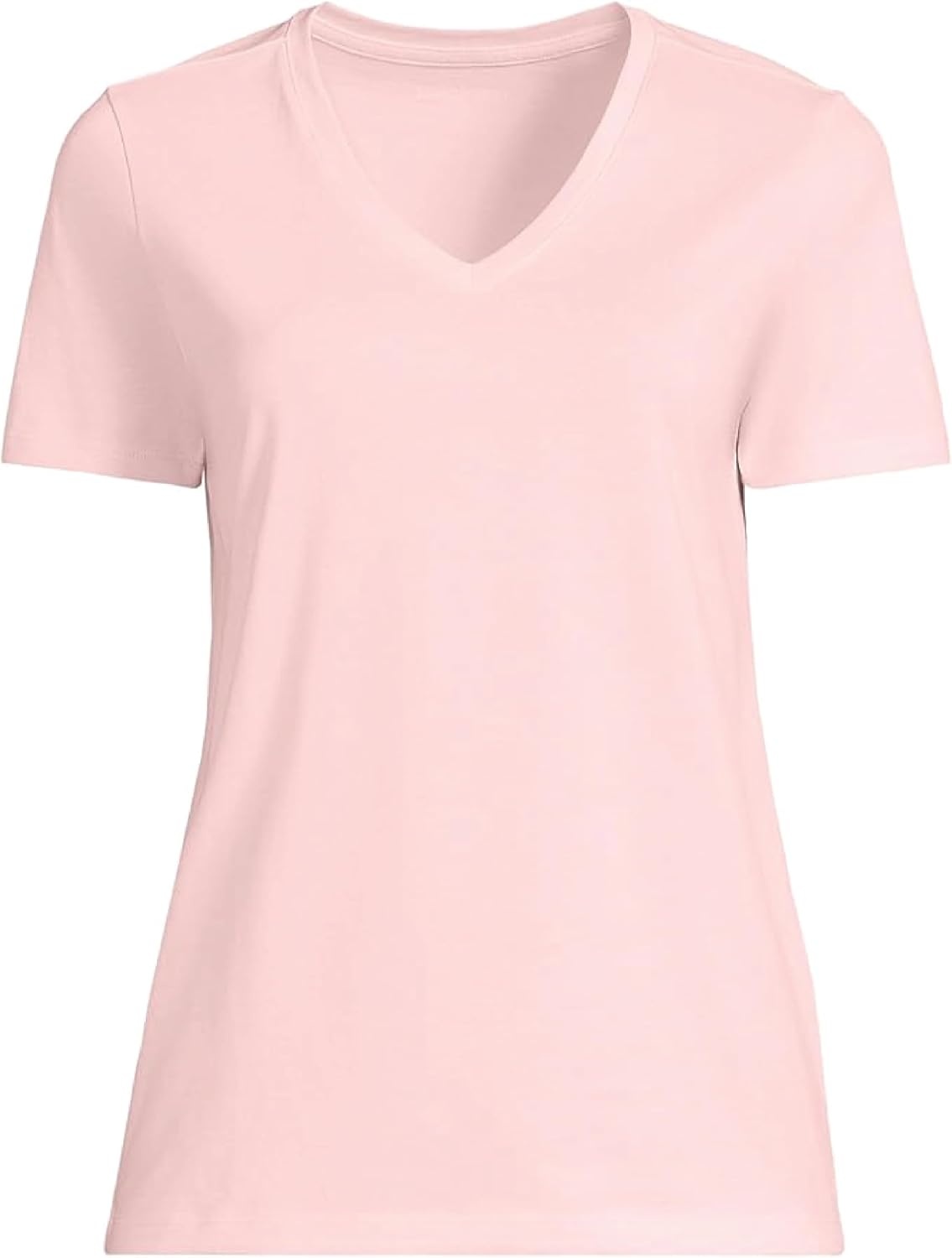image:imageLands End Womens Relaxed AmericanGrown Supima Cotton VNeck TShirtSea Salt Pink