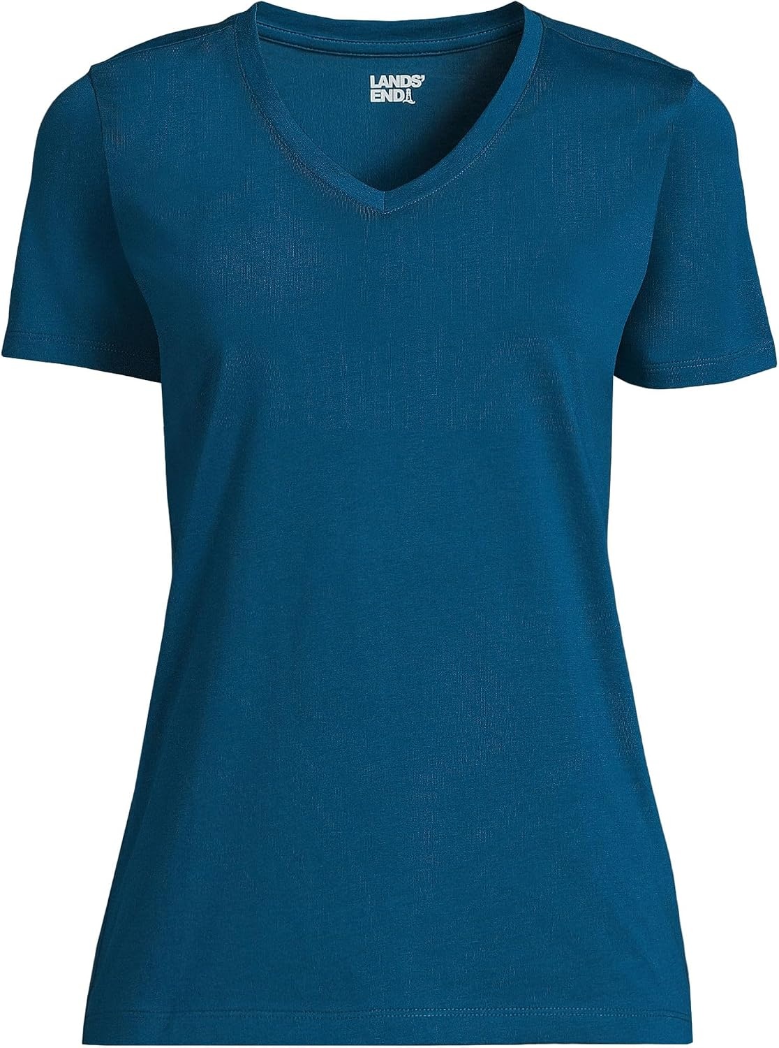 image:imageLands End Womens Supima VNeck TShirtBaltic Teal