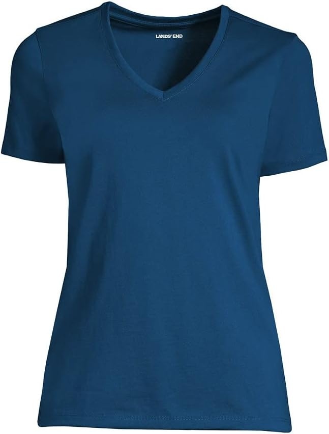 image:imageLands End Womens Supima VNeck TShirtBaltic Teal
