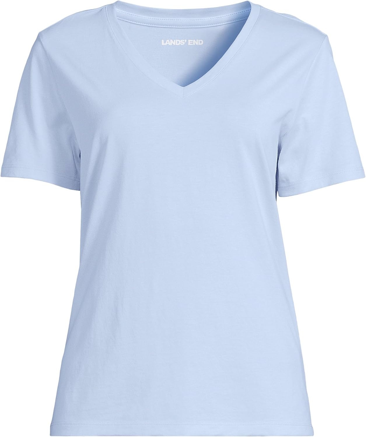 image:imageLands End Womens Supima VNeck TShirtClearlake Blue