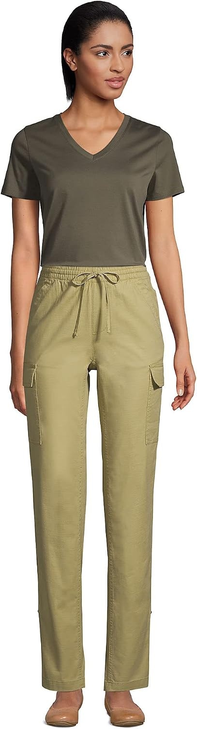 image:imageLands End Womens Supima VNeck TShirtForest Moss