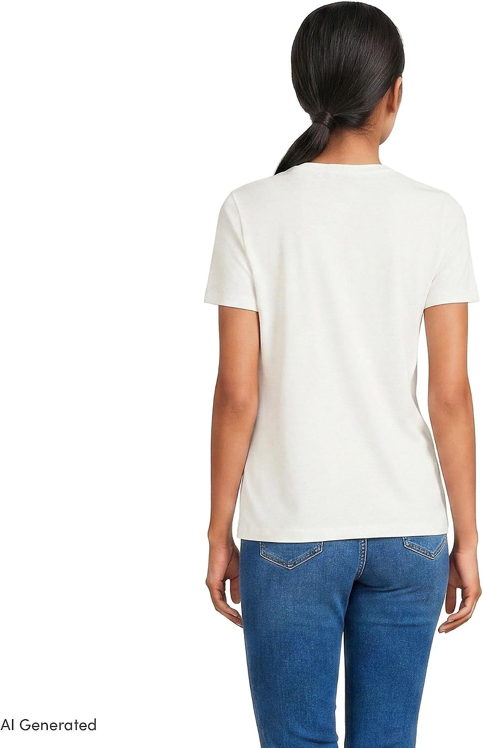 image:imageLands End Womens Supima VNeck TShirtIvory